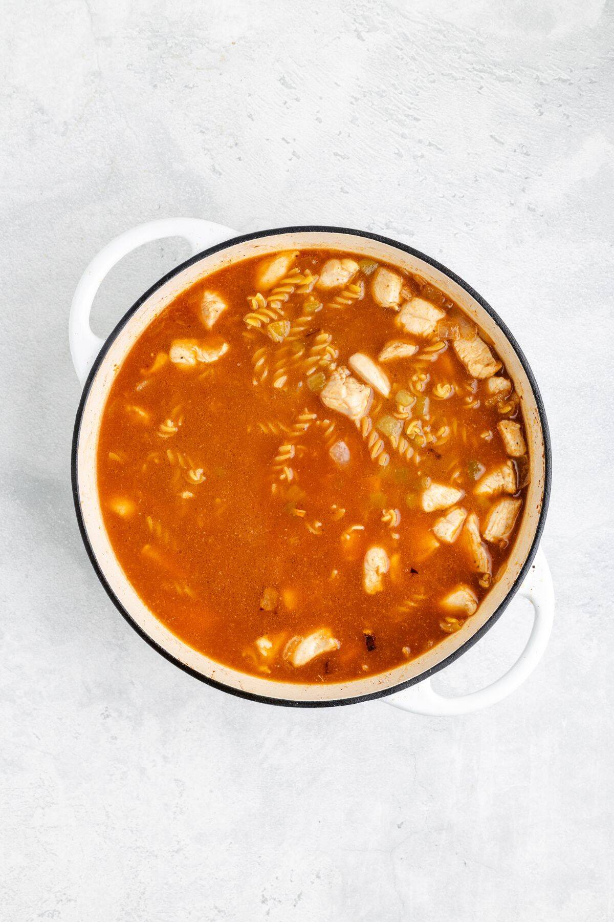 One Pot Chicken Enchilada Pasta A One Pot Wonder