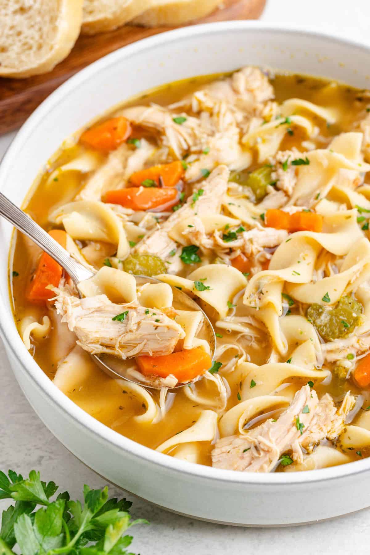 Chicken Noodle Soup with Rotisserie Chicken - A One Pot Wonder